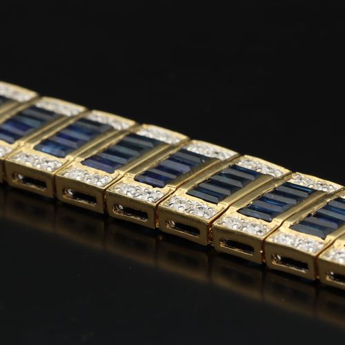 18ct Gold Sapphire and Diamond Bracelet image-3