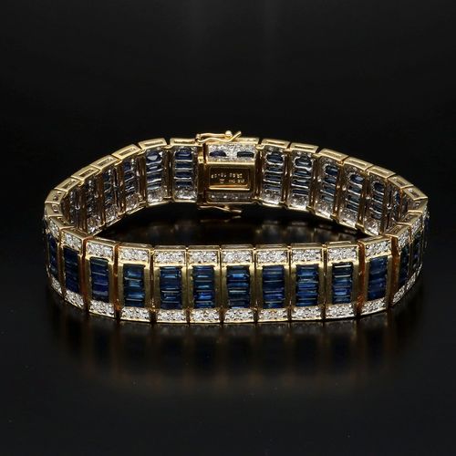 18ct Gold Sapphire and Diamond Bracelet image-2