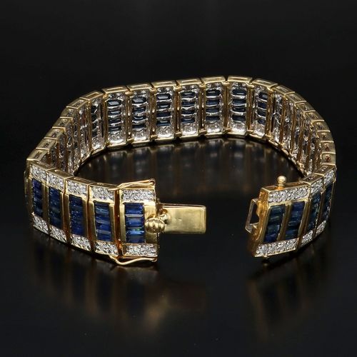18ct Gold Sapphire and Diamond Bracelet image-5