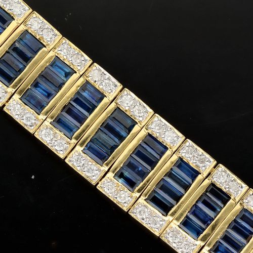 18ct Gold Sapphire and Diamond Bracelet image-4