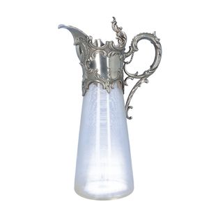 19th Century Silver Plated Glass Carafe