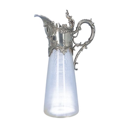 19th Century Silver Plated Glass Carafe image-1