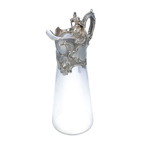 19th Century Silver Plated Glass Carafe image-3