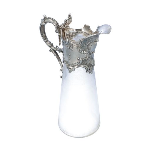 19th Century Silver Plated Glass Carafe image-2