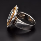 18ct White Gold Diamond and Aquamarine Ring