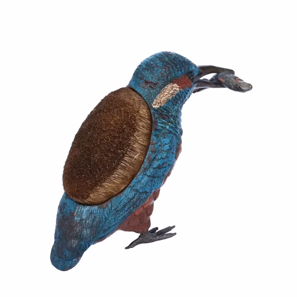 Antique Cold Painted Bronze Kingfisher Nibwipe