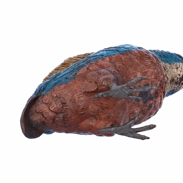 Antique Cold Painted Bronze Kingfisher Nibwipe