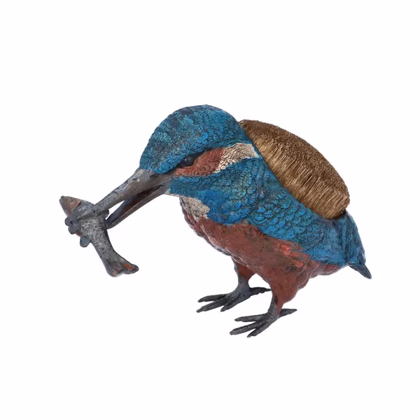 Antique Cold Painted Bronze Kingfisher Nibwipe