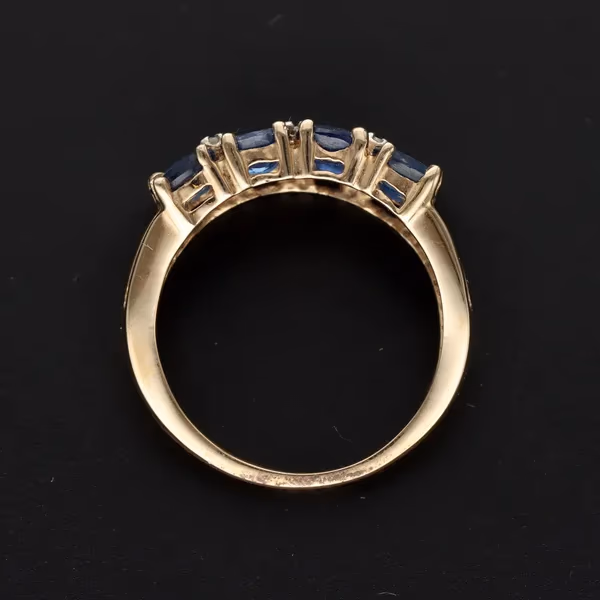 Gold multi Sapphire Diamond Dress Ring