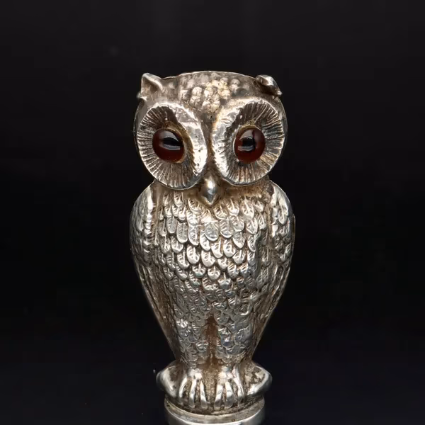 Double Headed Silver Owl Desk Seal