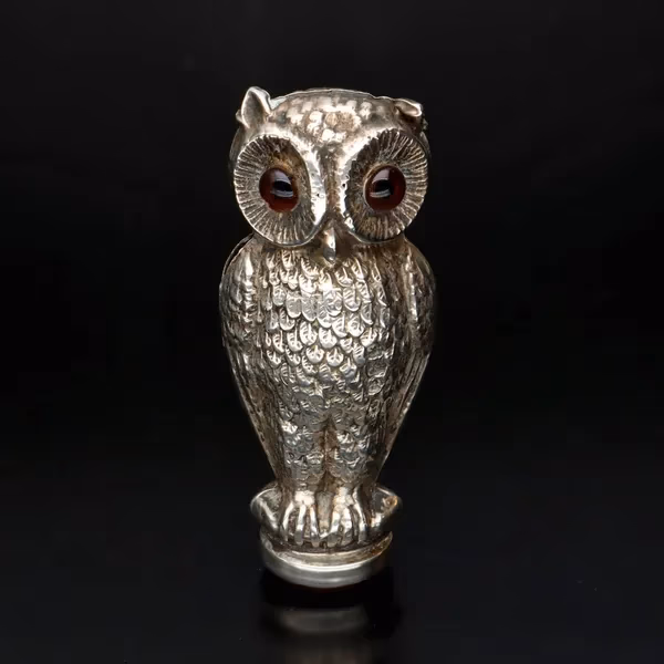 Double Headed Silver Owl Desk Seal
