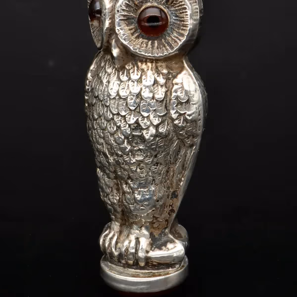 Double Headed Silver Owl Desk Seal