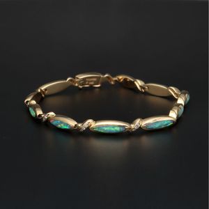 14JK Kabana Black Opal and Diamond Bracelet