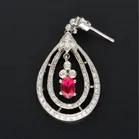 18ct White Gold Ruby & Diamond Earrings