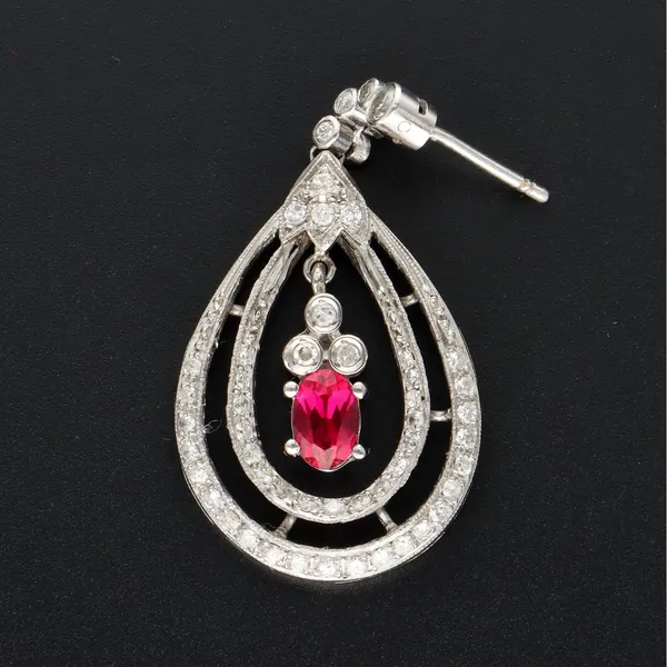18ct White Gold Ruby & Diamond Earrings