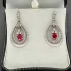 18ct White Gold Ruby & Diamond Earrings