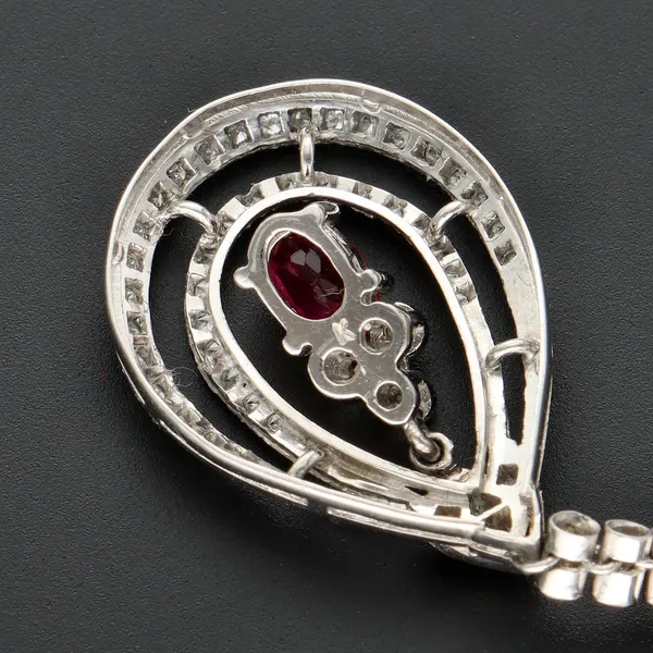 18ct White Gold Ruby & Diamond Earrings