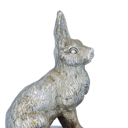 Silver Plated Hare Car Mascot image-2