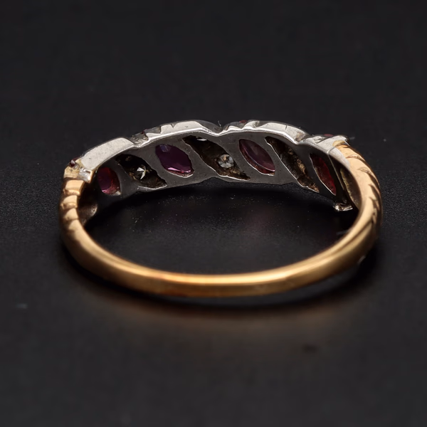 9ct Yellow Gold Ruby & Diamond Ring