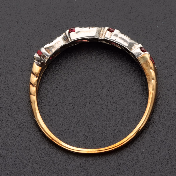 9ct Yellow Gold Ruby & Diamond Ring