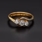 18ct Yellow Gold 0.3ct Diamond Trilogy Pinky Ring