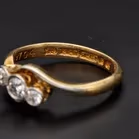 18ct Yellow Gold 0.3ct Diamond Trilogy Pinky Ring