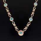 Heavy 9ct Gold Topaz Choker Necklace
