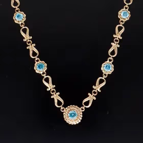 Heavy 9ct Gold Topaz Choker Necklace