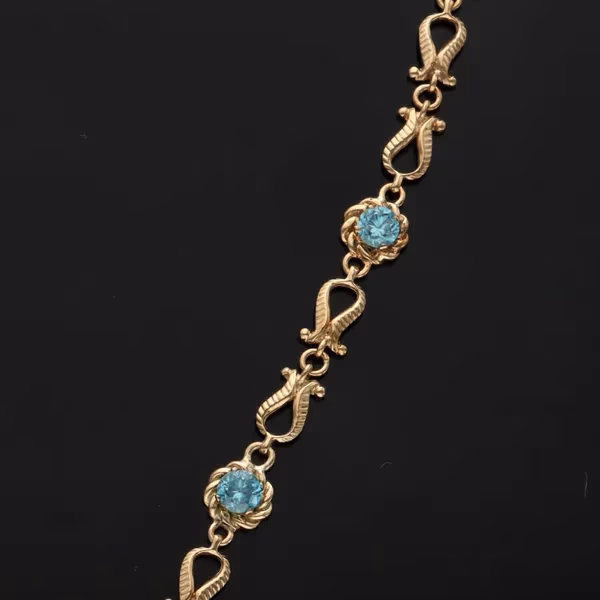 Heavy 9ct Gold Topaz Choker Necklace