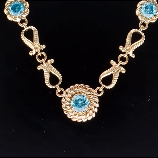 Heavy 9ct Gold Topaz Choker Necklace