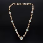 Heavy 9ct Gold Topaz Choker Necklace