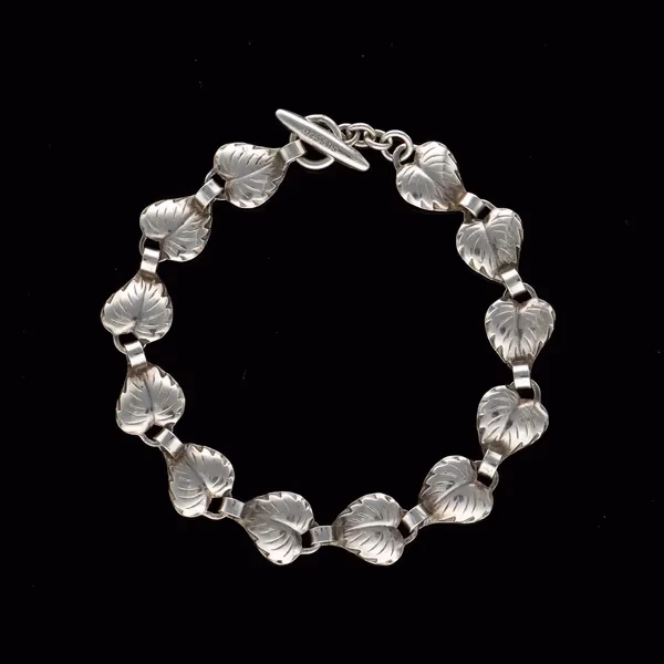 Danish Mid-Century Silver Foliate Bracelet by Hermann Siersbol