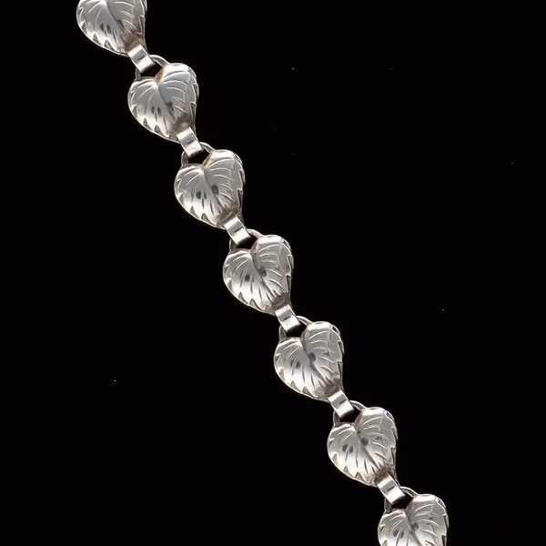 Danish Mid-Century Silver Foliate Bracelet by Hermann Siersbol
