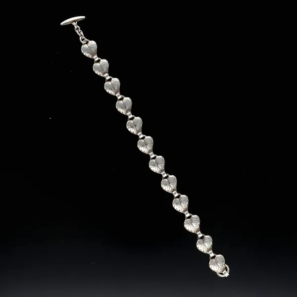 Danish Mid-Century Silver Foliate Bracelet by Hermann Siersbol
