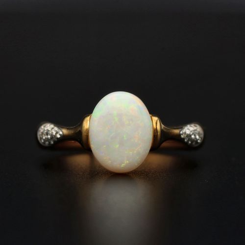 18ct Gold Opal and Diamond Ring image-2