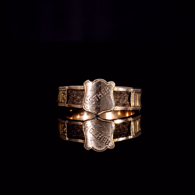 360° view of The Antique 1916 'Mother' Hairwork Mourning Ring