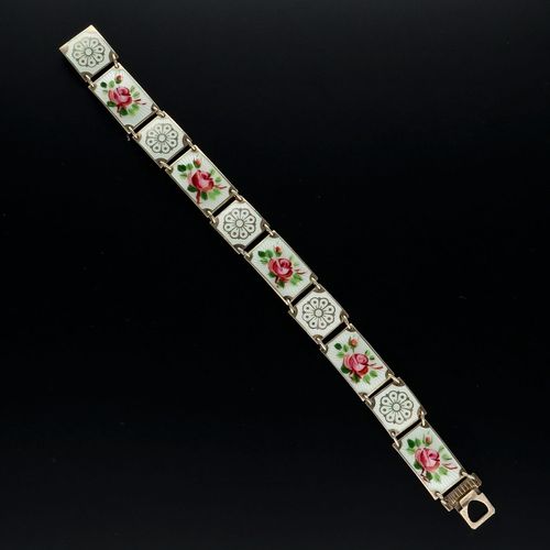 David Andersen Vermeil Silver and Guilloche Enamel Bracelet image-1