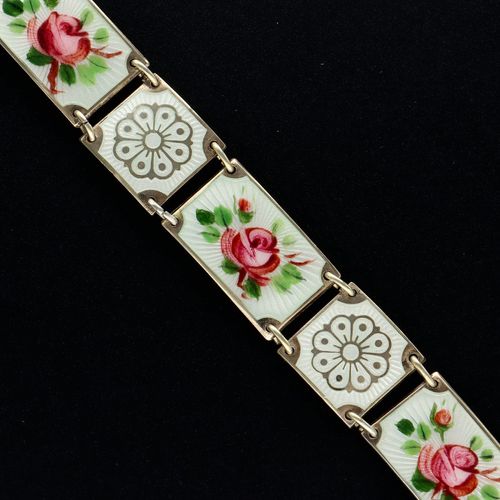 David Andersen Vermeil Silver and Guilloche Enamel Bracelet image-3