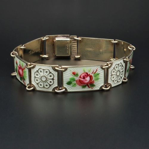 David Andersen Vermeil Silver and Guilloche Enamel Bracelet image-2