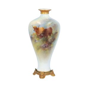 Royal Worcester H Stinton Footed Vase
