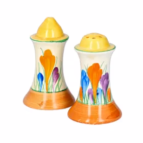 Clarice Cliff Crocus Muffineer Salt and Pepper Pots