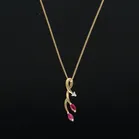 9ct Gold Ruby and Diamond Pendant Necklace