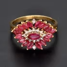 18ct Gold Ruby Cluster Ring