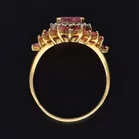 18ct Gold Ruby Cluster Ring