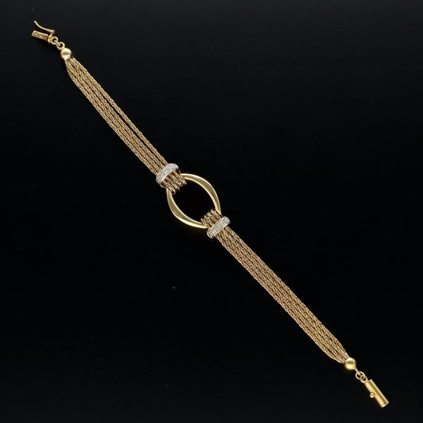 1970s 18ct Yellow Gold Diamond Pendant and Bracelet