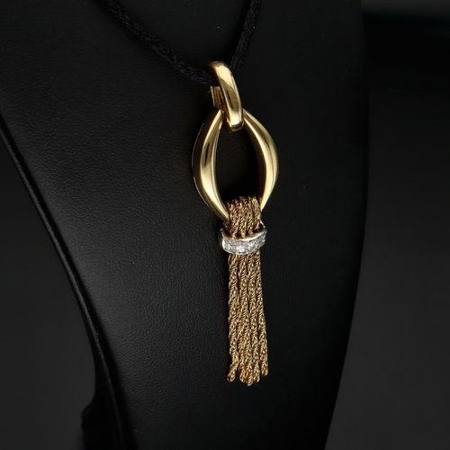 1970s 18ct Yellow Gold Diamond Pendant and Bracelet image-2