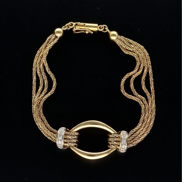 1970s 18ct Yellow Gold Diamond Pendant and Bracelet