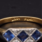 18ct Yellow Gold Art Deco Topaz & Diamond Ring