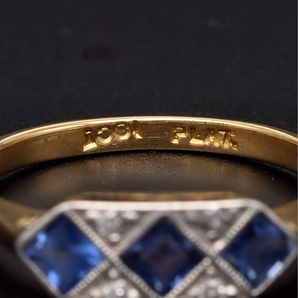 18ct Yellow Gold Art Deco Topaz & Diamond Ring