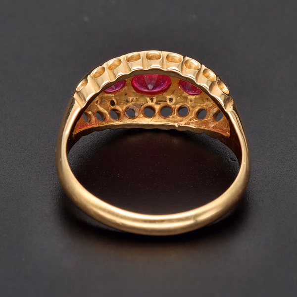 Late Victorian 18ct Yellow Gold Boat-Style Ring